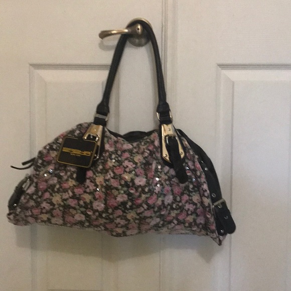 Floral sequins purse